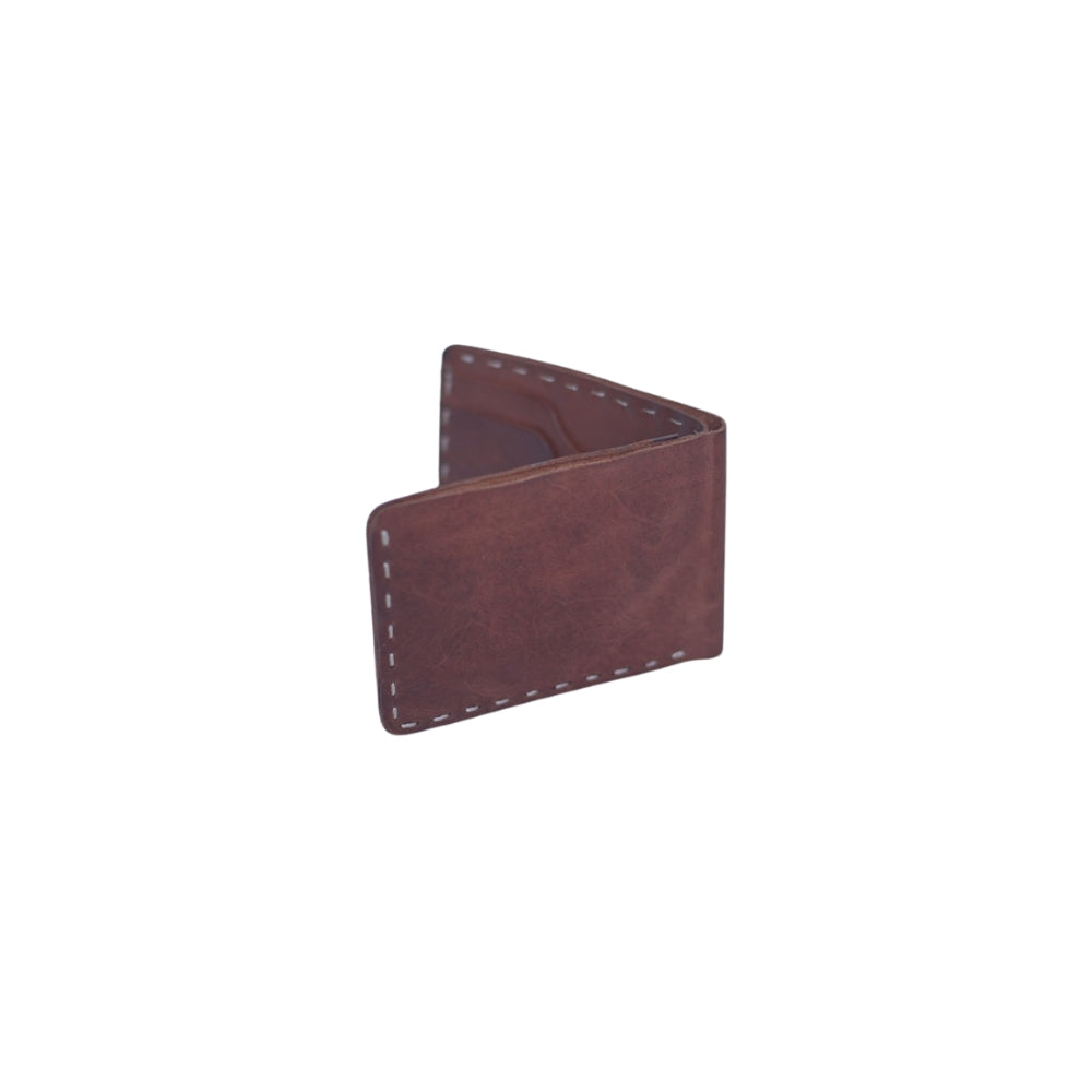 Handmade Brown Leather Wallet with Keychain: Cowhide Minimalist Design – EenaCrafts